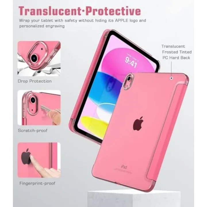iPad Pro 10.5 ile uyumlu Kılıf PU Deri Smart Standlı Case A1701 A1709 A1852 Karpuz Kırmızısı
