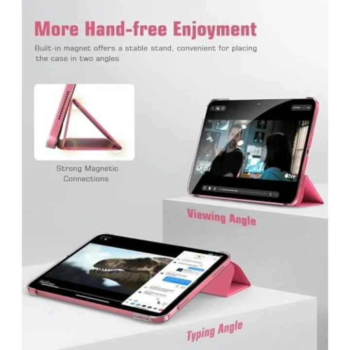 iPad Pro 10.5 ile uyumlu Kılıf PU Deri Smart Standlı Case A1701 A1709 A1852 Karpuz Kırmızısı