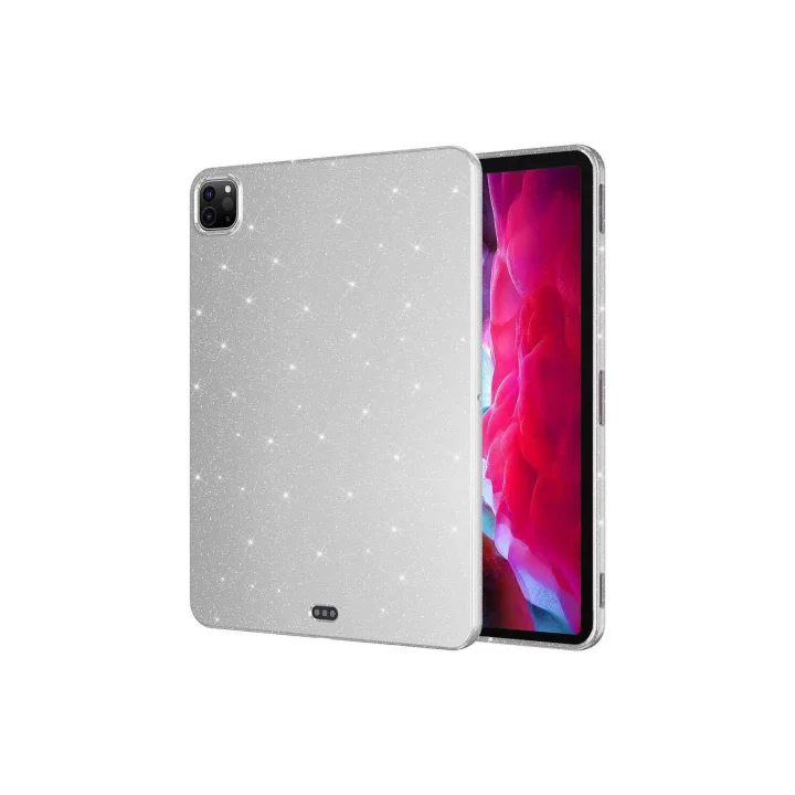 iPad Pro 11 2018 ile Uyumlu Tablet Kılıf Renkli Simli Işıltılı Silikon Kapak - Gümüş