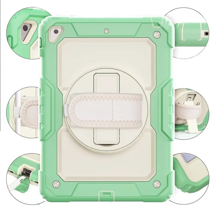 iPad Pro 9.7 ile uyumlu Kılıf Renkli Strap Zırh Case A1673 A1674 A1675
