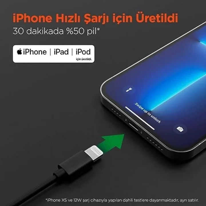 iPhone Type-C to Lightning Örgülü Hızlı Şarj ve Data Kablosu - Hızlı Şarj, MFi Sertifikalı Uyumluluk, Dayanıklı Yapı