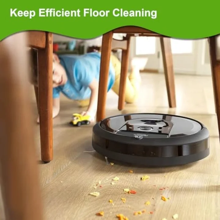 iRobot Roomba E & I serisi i7 i7+ i3 i3 + i4 i4+ i6 i6+ i8 i8+ j7 j7+/Plus E5 E6 E7 için yedek parçalar, 2 çok yüzeyli kauçuk fırça, 2 Hepa filtre, 3 yan fırça