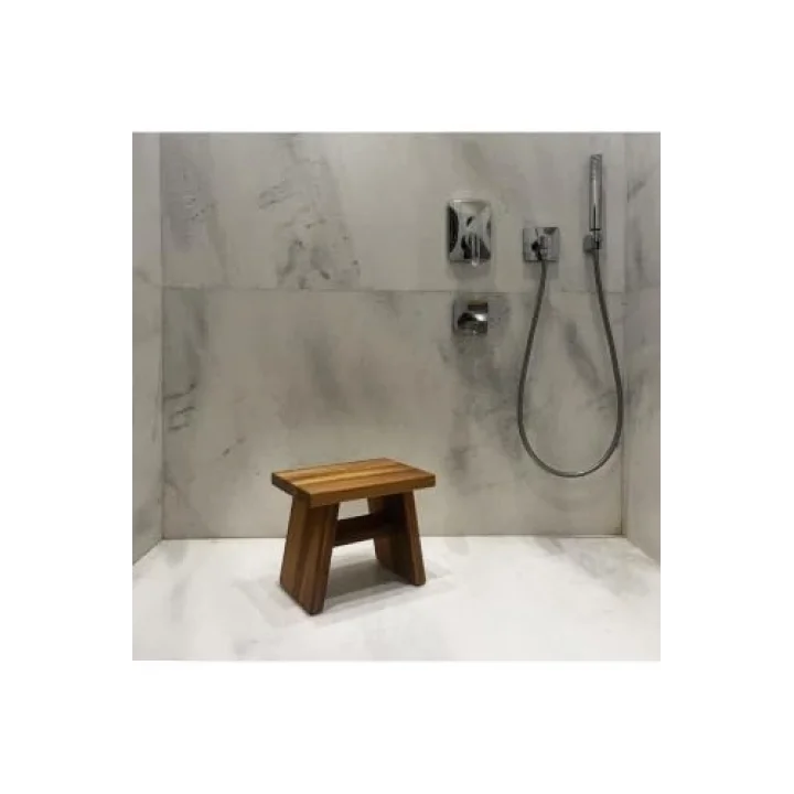 Iroko Ahşap Banyo Taburesi Oturak Step Tool (L)