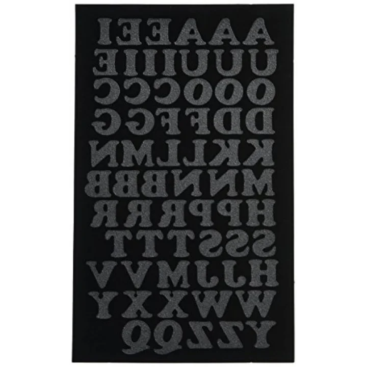 Iron-on Letters ütüyle yapıştırmak için harfler, siyah, 3/4 inç