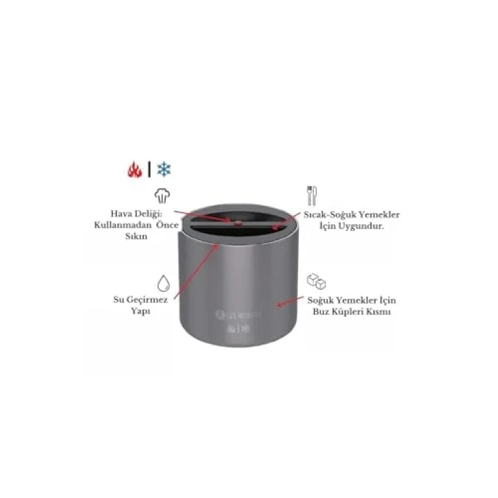 Isı Yalıtımlı Çelik Yemek Termosu 700ML Split Black 3+ Yaş Siyah