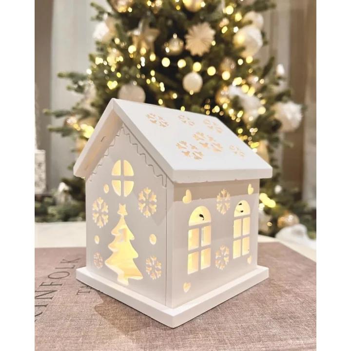 Işıltılı Dekoratif Tealight veya LED Tutucu Ev Modeli