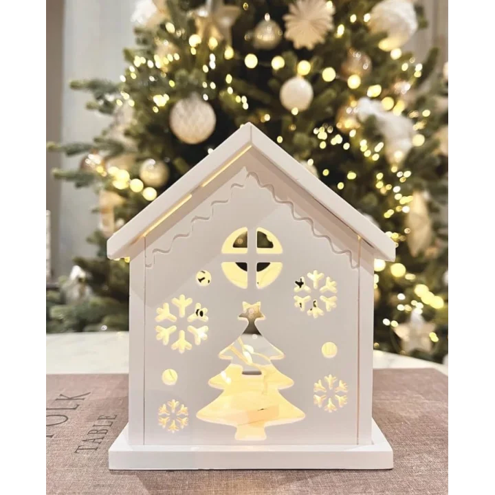 Işıltılı Dekoratif Tealight veya LED Tutucu Ev Modeli