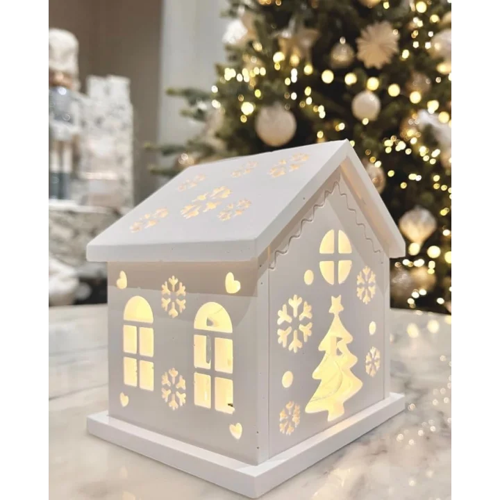 Işıltılı Dekoratif Tealight veya LED Tutucu Ev Modeli