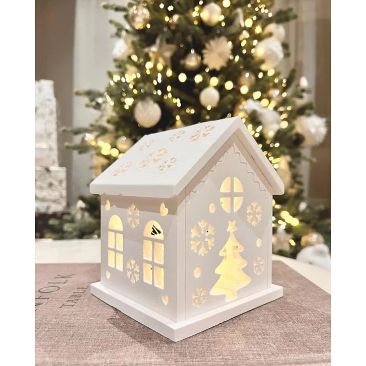 Işıltılı Dekoratif Tealight veya LED Tutucu Ev Modeli