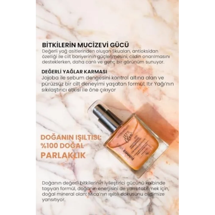 Işıltılı Yağ Rose 50 ml Bitkisel Skualan İçerikli Çok Amaçlı Nemlendirici