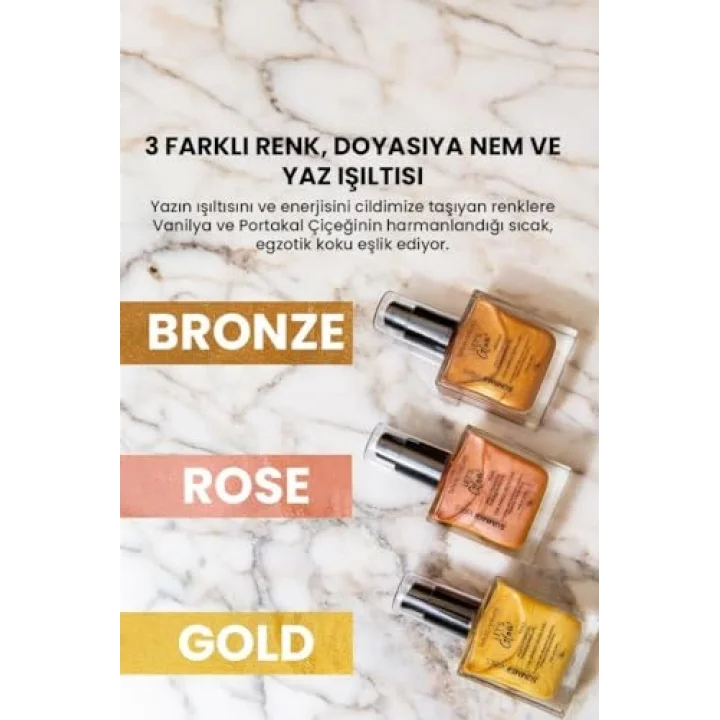 Işıltılı Yağ Rose 50 ml Bitkisel Skualan İçerikli Çok Amaçlı Nemlendirici