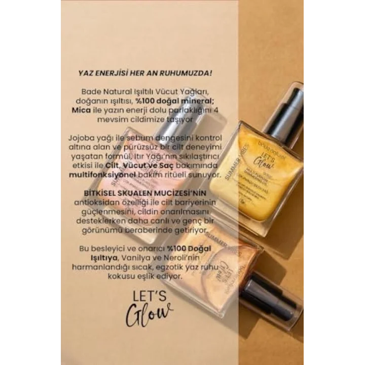 Işıltılı Yağ Rose 50 ml Bitkisel Skualan İçerikli Çok Amaçlı Nemlendirici