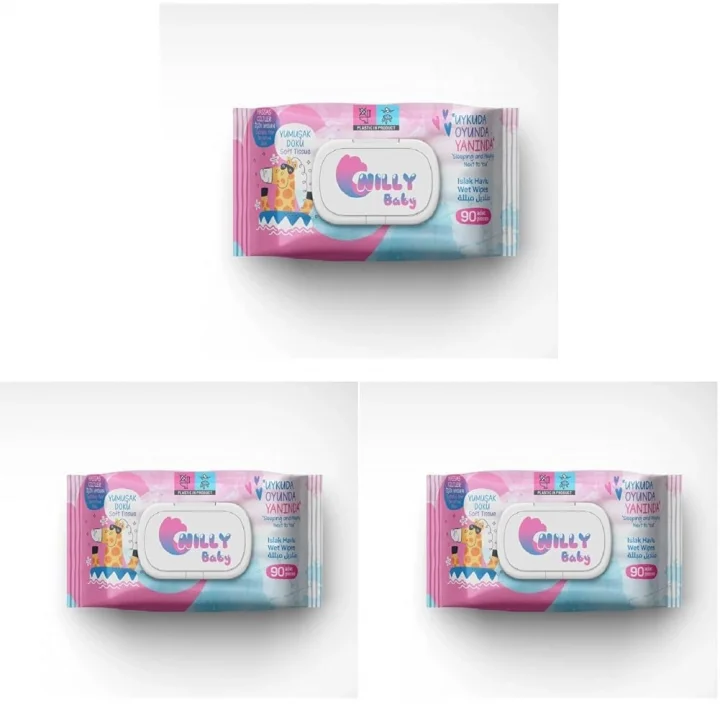 Islak Havlu 90 Yumuşak Doku Pembe Kapaklı