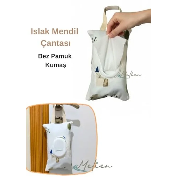Islak Mendil Saklama Çantası Evde, Arabada, İşte, Seyahatte ve Bebek Arabasında Islak Mendil Kutusu (Renk 2, 24 Cm)