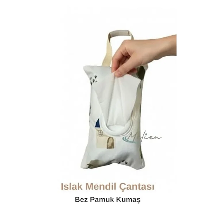 Islak Mendil Saklama Çantası Evde, Arabada, İşte, Seyahatte ve Bebek Arabasında Islak Mendil Kutusu (Renk 2, 24 Cm)