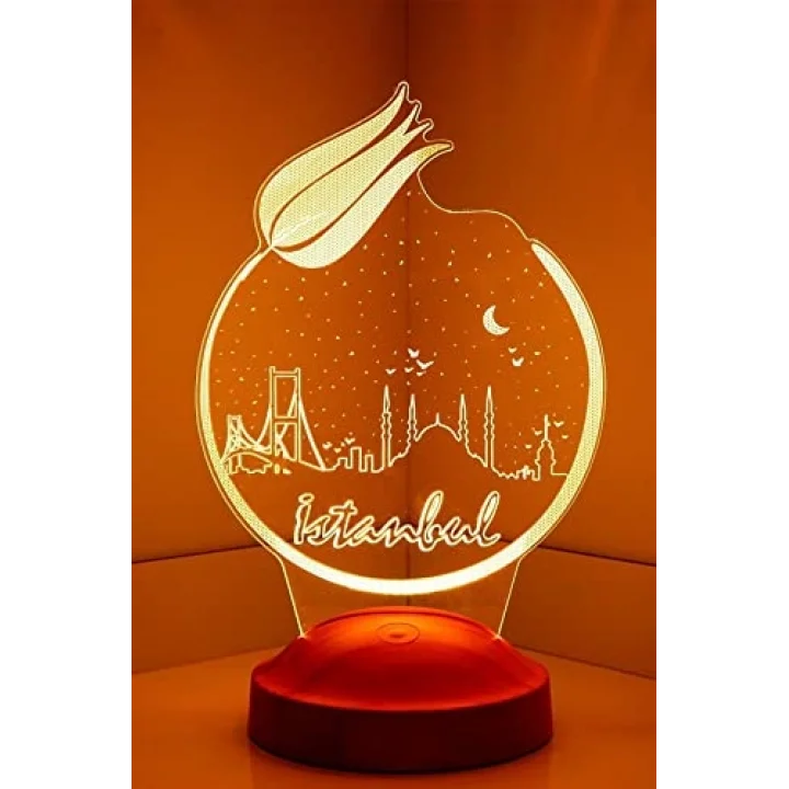 İstanbul Temalı, İstanbul Aşığına, İstanbul Hatırası Led Lamba, 3 Boyutlu Led Lamba