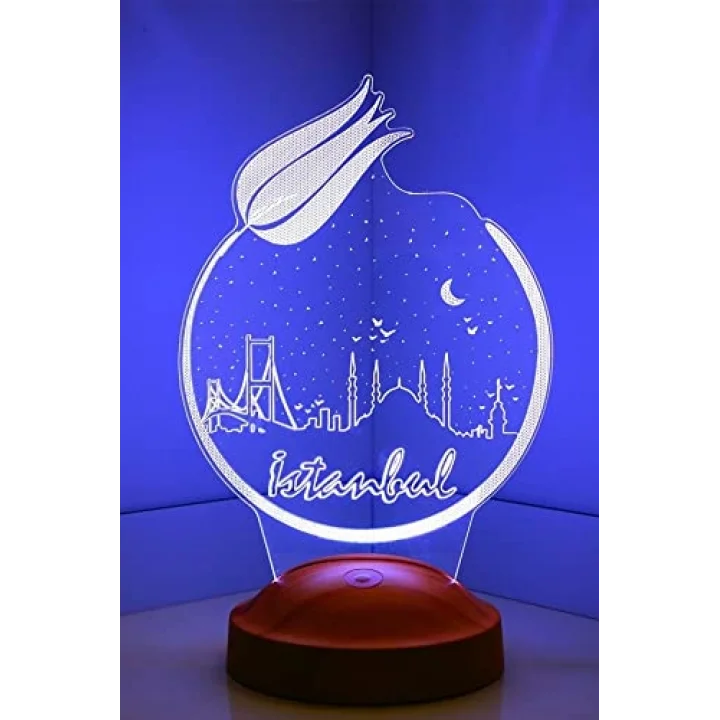 İstanbul Temalı, İstanbul Aşığına, İstanbul Hatırası Led Lamba, 3 Boyutlu Led Lamba
