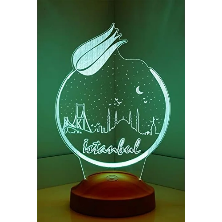 İstanbul Temalı, İstanbul Aşığına, İstanbul Hatırası Led Lamba, 3 Boyutlu Led Lamba