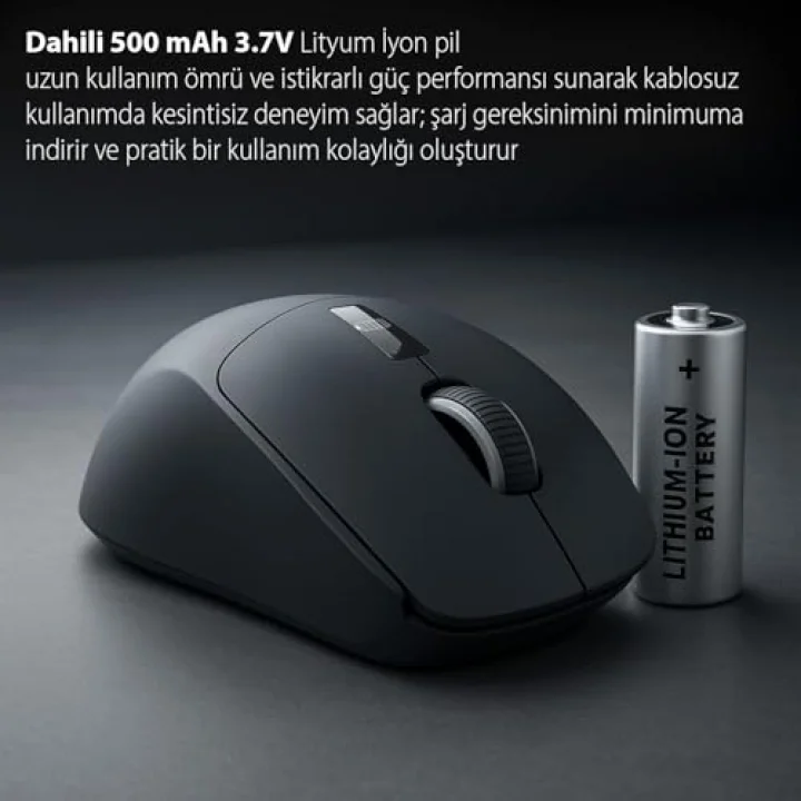 IWM-397T Kablosuz Mouse | 7D Sessiz Tuş 500mAh Şarjlı LED Gösterge Paneli 3200 DPI