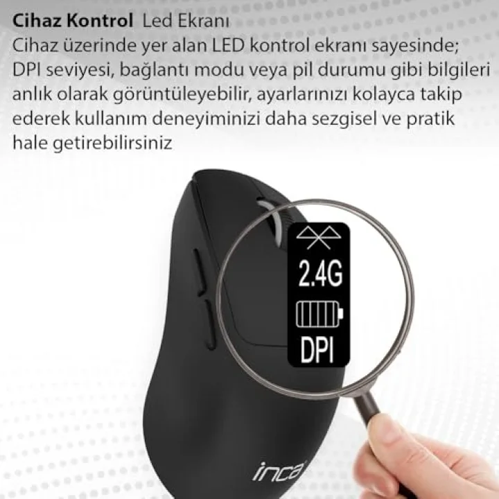 IWM-397T Kablosuz Mouse | 7D Sessiz Tuş 500mAh Şarjlı LED Gösterge Paneli 3200 DPI