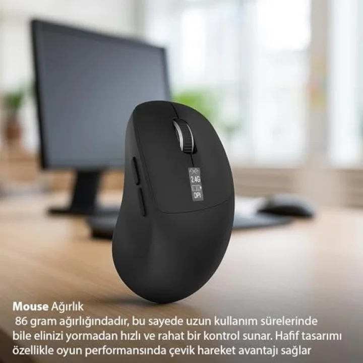 IWM-397T Kablosuz Mouse | 7D Sessiz Tuş 500mAh Şarjlı LED Gösterge Paneli 3200 DPI