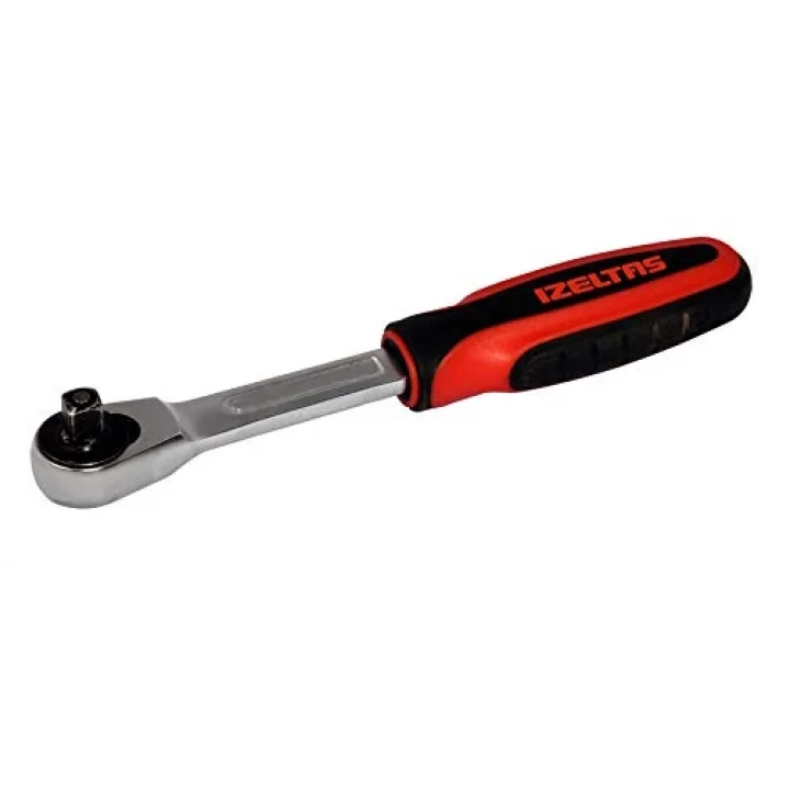 İzeltaş 1507062140 140 mm1/4 Cırcır Kolu Plastik Saplı, Krom, 1/4 140 mm