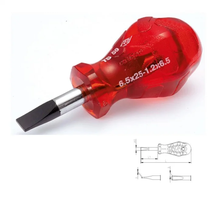 Mey İthalat® İzeltaş 4110 Kraft Topaç Düz Tornavida 6,5X25