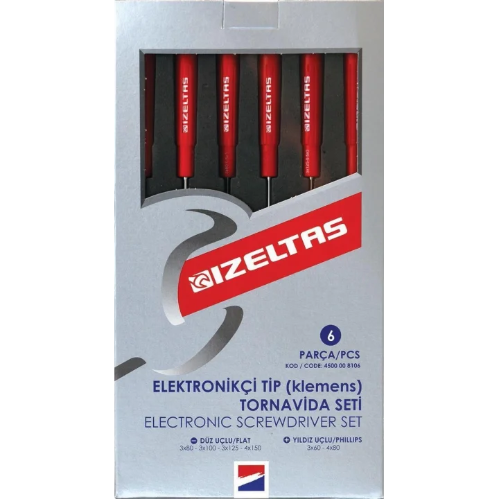 Mey İthalat® İzeltaş 4500 Elektronikçi TipTornavida Seti 6 Parça