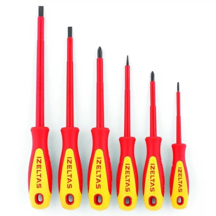 Mey İthalat® İzeltaş Tornavida Seti İzoleli Elektrikçi 6 Parça