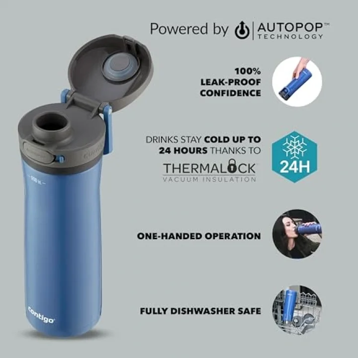 Jackson Autopop Soğuk Su Termosu 590 mL Mavi