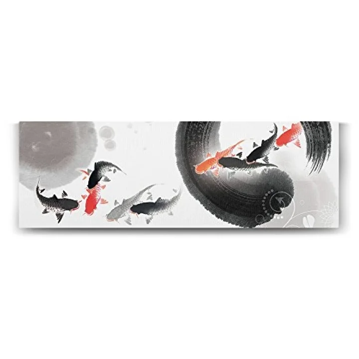 Japon Balıkları Panorama Tablo - 150x50cm