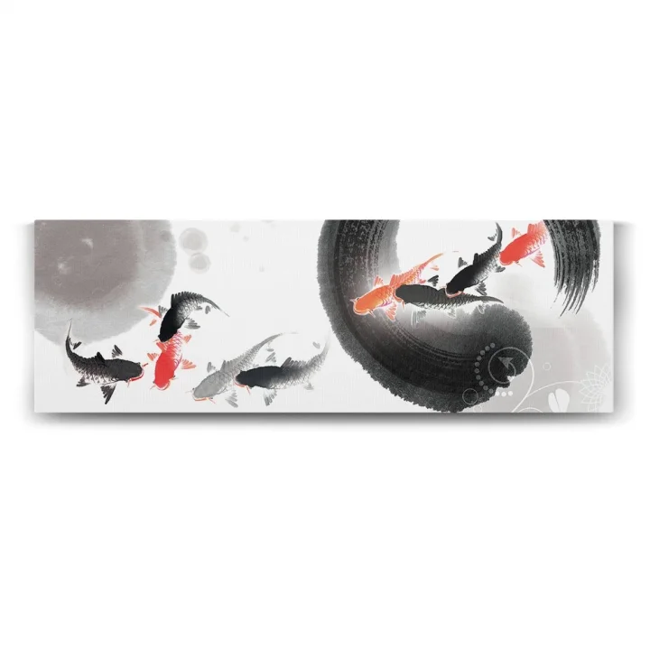 Japon Balıkları Panorama Tablo - 150x50cm