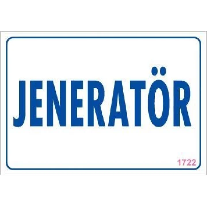 Mey İthalat® Jeneratör Uyarı Levhası 17,5x25 KOD:1722