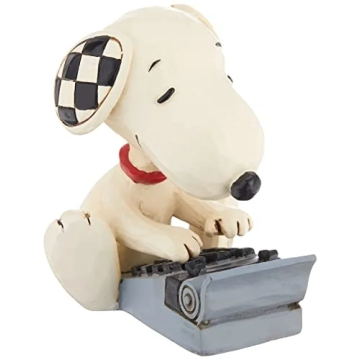 Jim Shore Peanuts Snoopy Yazma Minyatür Heykelcik, 7,5 cm, Çok Renkli