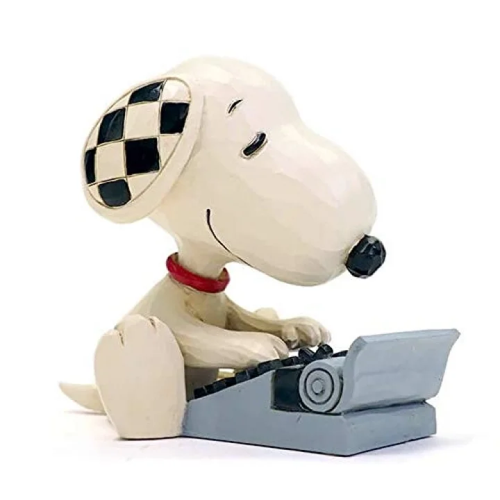 Jim Shore Peanuts Snoopy Yazma Minyatür Heykelcik, 7,5 cm, Çok Renkli