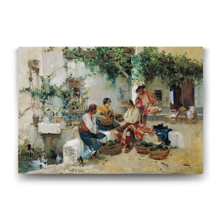 Joaquin Sorolla - Selling Melons Tablosu - 125x80cm