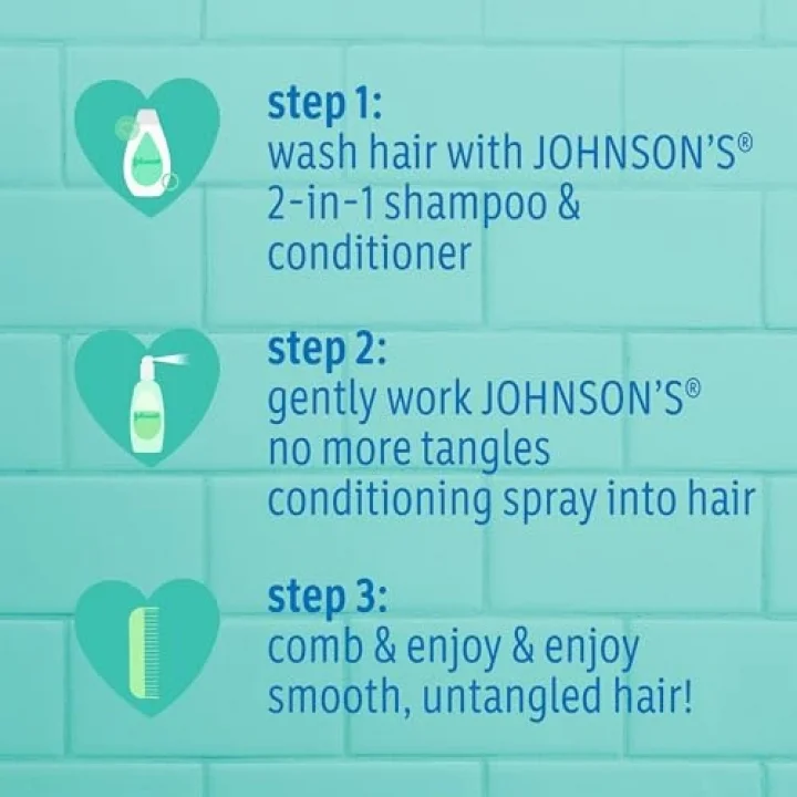 JohnsonS Buddies No More Tangles Çocuklar Için Saç Detangler 10 Oz (1Li Paket)