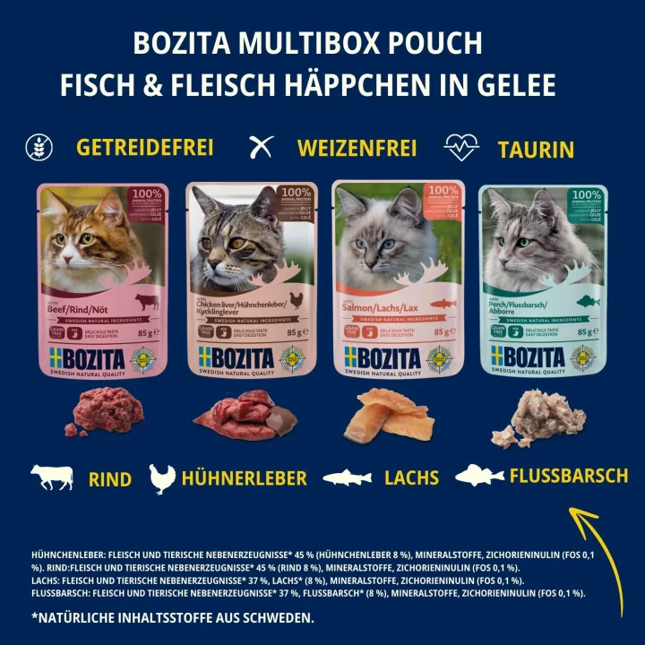Jöle İçinde Balık ve Etli Kedi Konservesi Multibox 12x85 gr