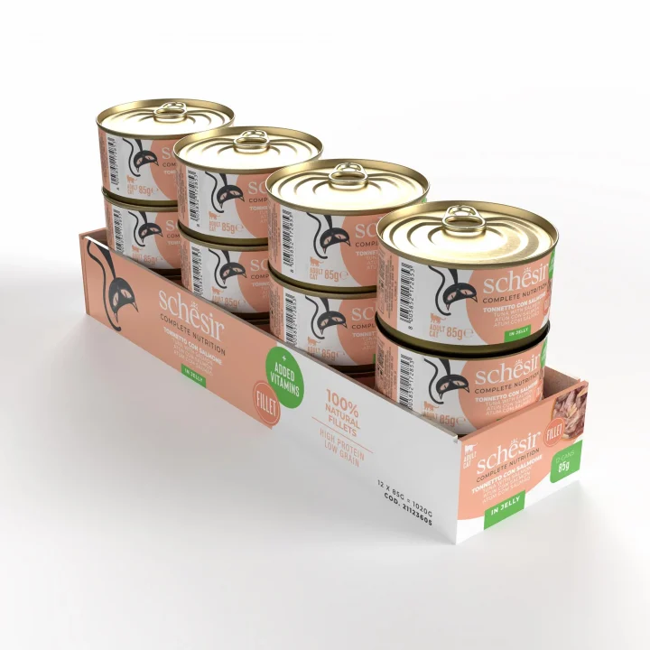 Jöle İçinde Ton Balıklı ve Somonlu Kedi Konserve Maması 85gr