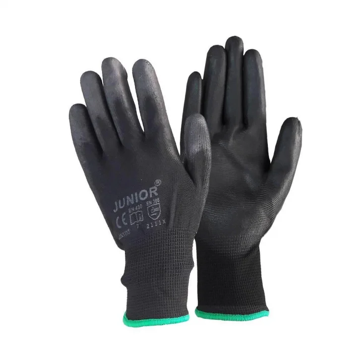 Mey İthalat® Junior JN1017 Siyah Pu Eldiven 8 No