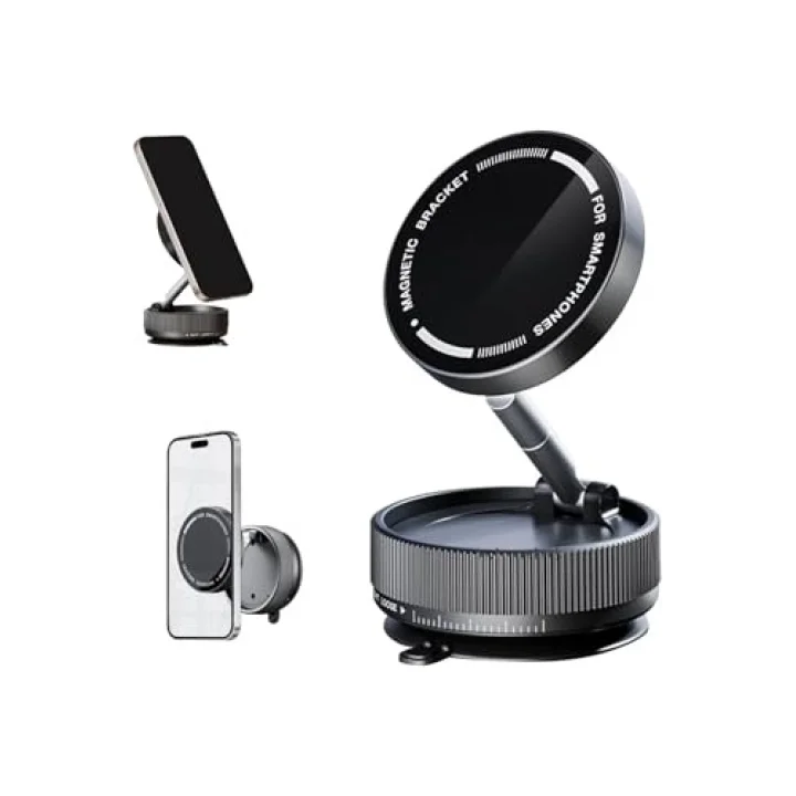 K10A KATLANABİLİR 360 DERECE HER YÖNE DÖNEBİLİR VACUM MAGNETİC ARAÇ TUTUCU TELEFON STANDI KİLİTLİ VAKUM VE 5 KG TAŞIMA KAPASİTELİ MIKNATIS İLE HEM ŞIK VE KALİTELİ HEM DE SAĞLAM VE ÇOK GÜÇLÜ