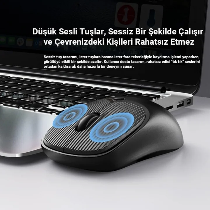 K17 Dual Mode Bluetooth ve 2.4GHz Destekli 1200DPI Kablosuz Optik Mouse