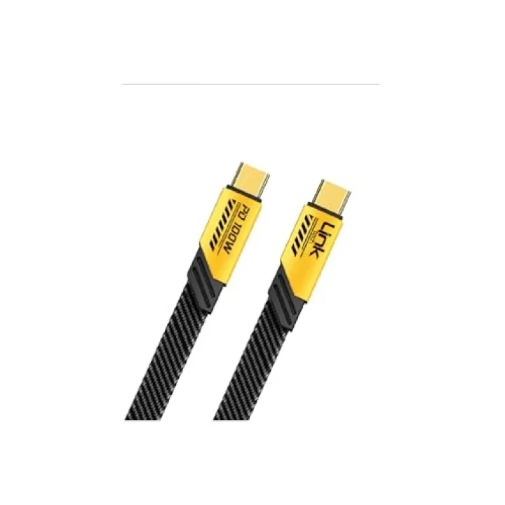 K472 Mecha Style Type-C to Type-C 100W 1.2mt Şarj Kablosu Sarı