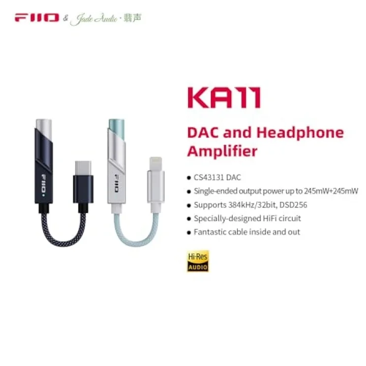 KA11 USB C - 3.5mm Ses Adaptörü 32bit/384 KHz, USB Tip C Dongle HiFi DAC Amplifikatör Android/iOS/Windows/Mac için (Gümüş, TC)