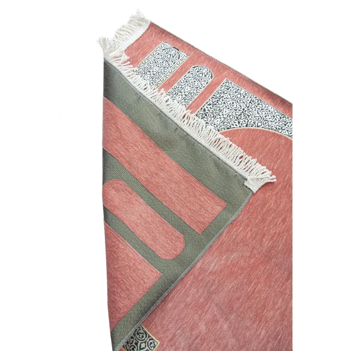 Kabe Desenli Örgü Püsküllü Şönil Seccade Pembe