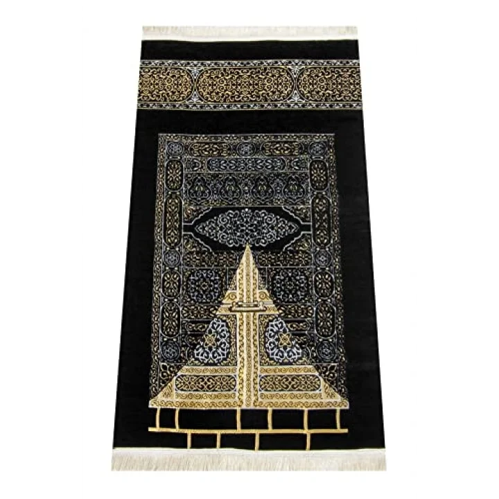 Kabe Desenli Ultra Plus Siyah Şönil Seccade (Kabe Kapısı 3)