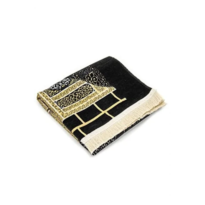 Kabe Desenli Ultra Plus Siyah Şönil Seccade (Kabe Kapısı 3)