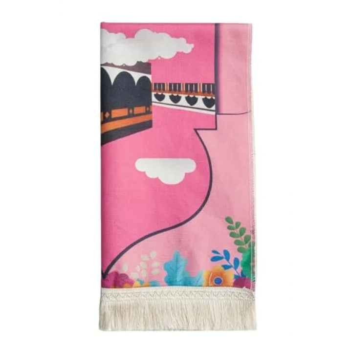 Kabeli Çiçek Desenli Çocuk Seccadesi Pembe