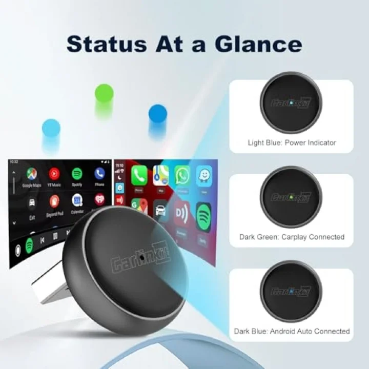 Kablosuz CarPlay ve Android Otomatik Adaptör - Mini Ultra 3 iPhone ve Android 11+, USB-A/Tip-C Tak ve Çalıştır, Hızlı Bağlantı, Çevrimiçi Yükseltme için Kablosuz Donglea OEM Kablolu