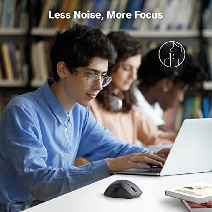Kablosuz Ergonomik Fare, USB Alıcılı 2.4GHz 4000 DPI Sessiz İnce Kablosuz Bluetooth Fare, Tablet,PC,Dizüstü Bilgisayar ile Uyumlu.